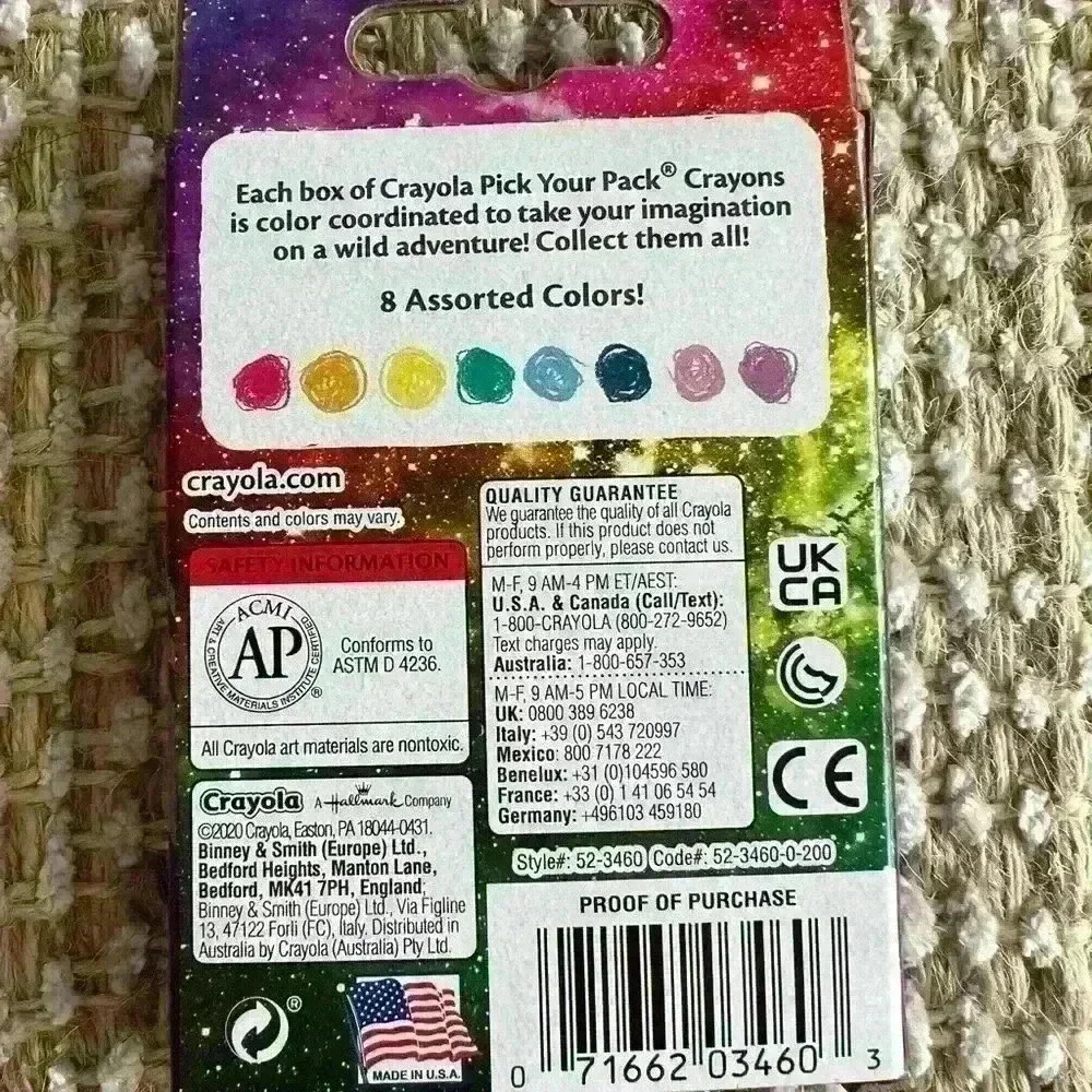Crayola Cosmic Crayons 8 pack, brand new, specialty colors, limited edition.